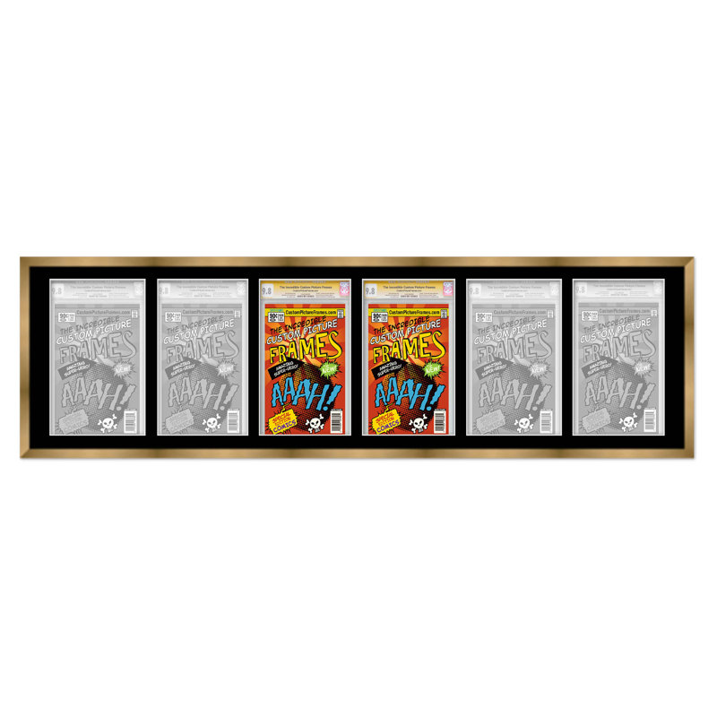 Cadre photo Evalynn, 8,125 po x 13 po, Noir / or