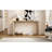 60" Modern Farmhouse Console Table With 2 Concealed Drawers, Waterfall Design Entryway Table With Thickened Legs & Rustic Wood Grain For Living Room, Entryway & Hallway-649482510