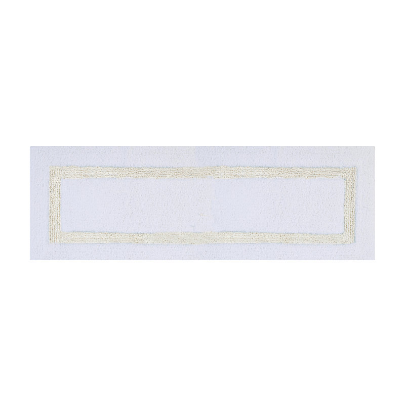 White and Ivory 100% Cotton Reversible 5-Piece Bath Rug Set