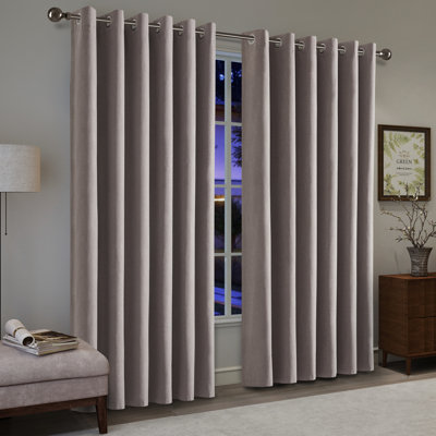 Linen Blend Blackout Curtain Panel Pair