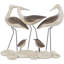 Sculpture Cole and Grey Polystone Family Bird avec base de pierre crème