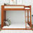 Bunk Bed With Chic Rattan Aesthetics, Bunk Bed Frame With Storage Bookshelf And LED Lighting-904871352