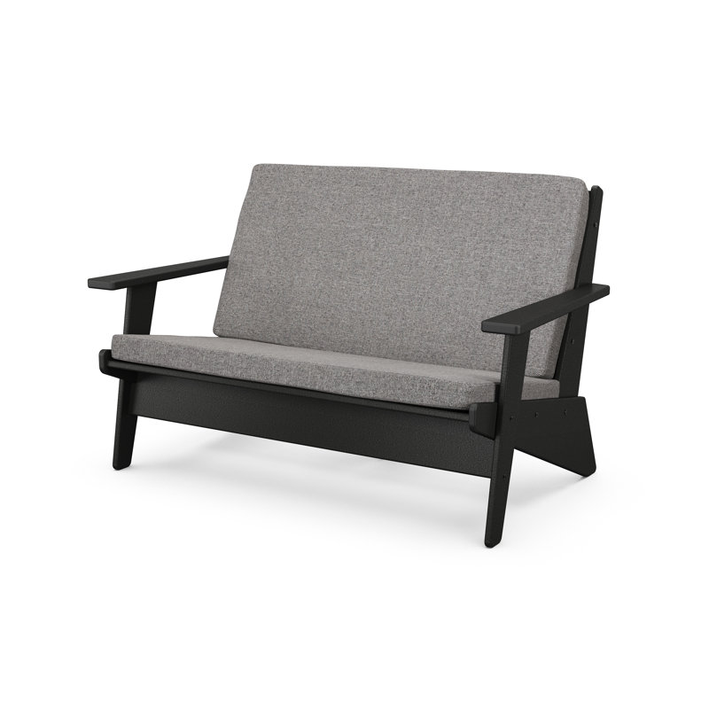 Riviera Modern Lounge Loveseat, Brown, Gray