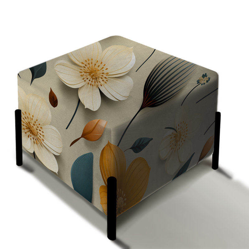 Repose-pieds Mod Floral Nostalgia - Mid-Century