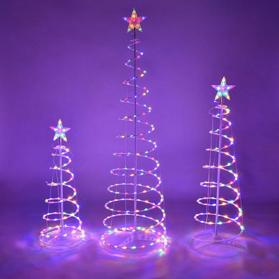 3 Pack of Spiral Trees with LEDS