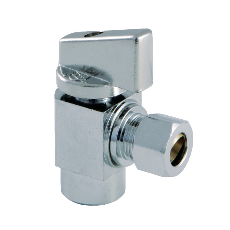 Robinet d’arrêt à angle de rotation à compression Columbia, Chrome poli