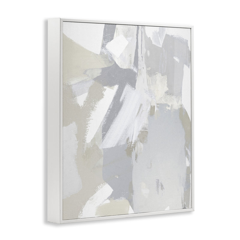 Estampe numérique grise et beige aux tons neutres, design par Rachel Springer, H 14 po x l 11 po
