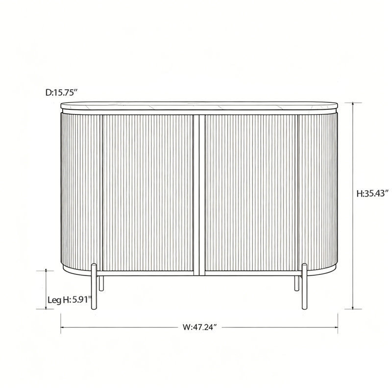 Buffet 47,24 po Modern Light Luxury, White