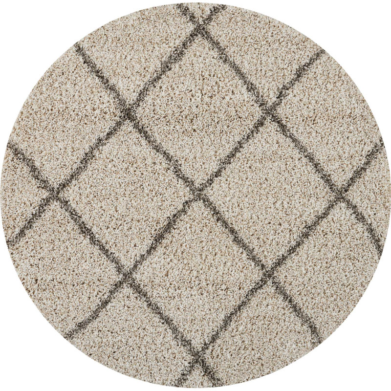 Yaresly Geometric Indoor Rug, Round 4'