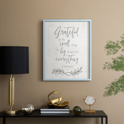 Grateful for the Small Things Framed Print - Solid Wood