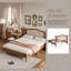 Lit plateforme double en bois avec tête de lit en rotin naturel-238630179