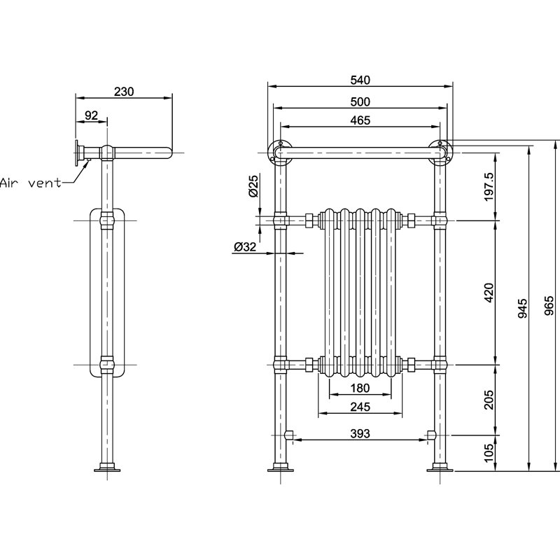 Traditional Towel Rail Heated Towel Rails