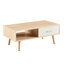 Table basse rectangulaire avec pieds en bois massif (table basse uniquement, sans chaises)-1938423847