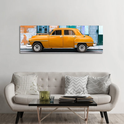 Orange Classic American Car by Philippe Hugonnard - Wrapped Canvas Panoramic Print