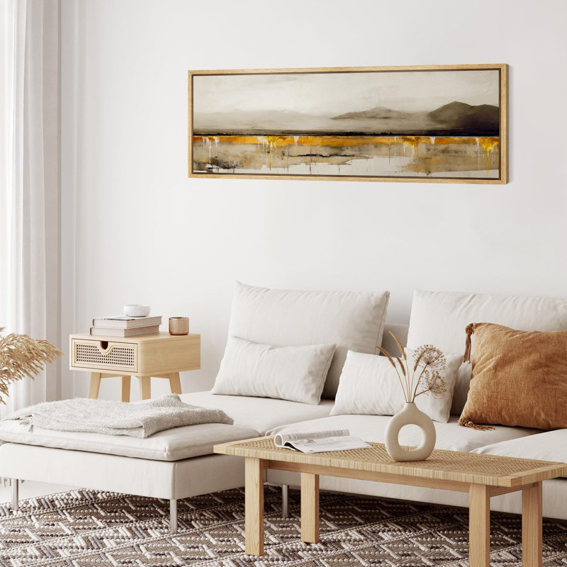 «Minimal Landscape Abstract Earth Tones Nature Landscape», reproduction d'art sur toile, H 20 po x l 60 po, Naturel