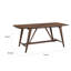 Table de salle à manger Manny avec base à tréteaux style pique-nique, bois de noyer 71 po