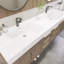 Meuble-lavabo mural double 70,8 po avec plateau en acrylique renforcé Laramie-1570422201