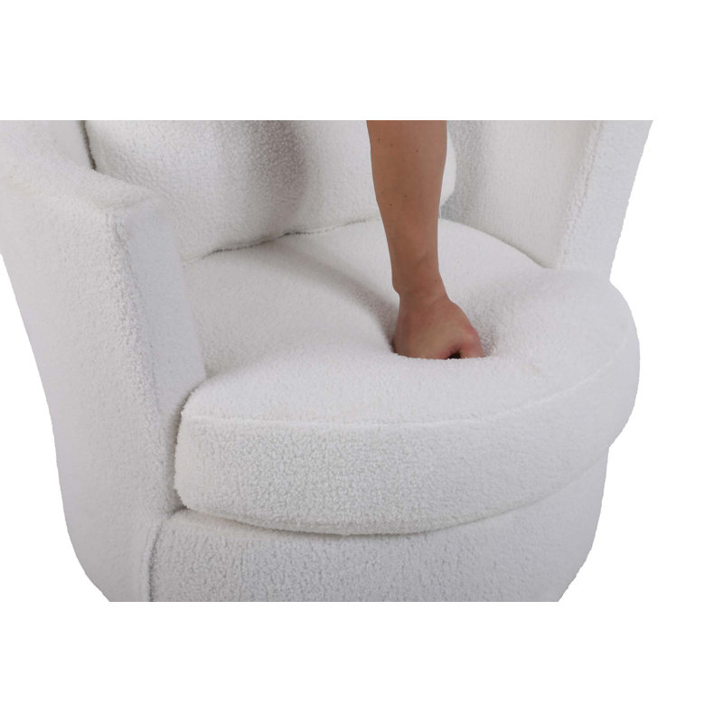 Fauteuil demi-tonneau Lindall, Fausse fourrure blanche
