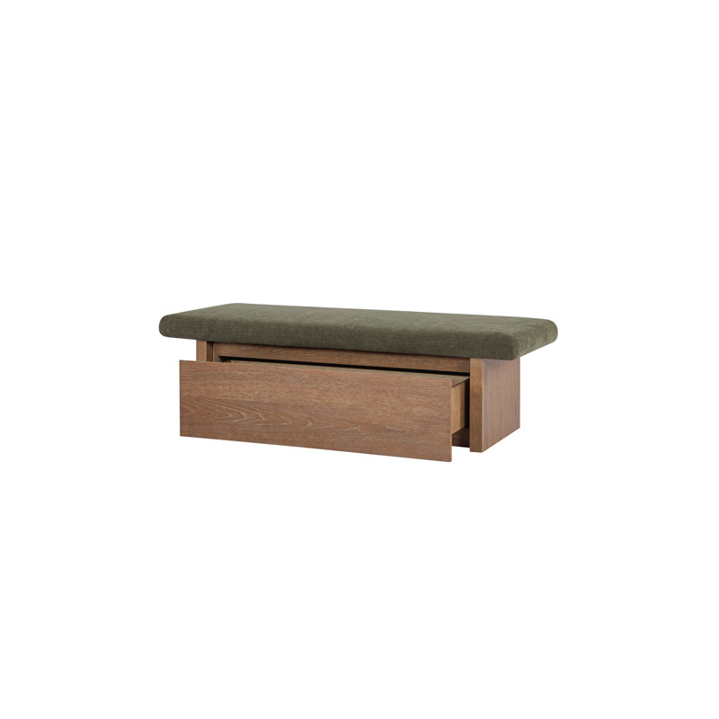 Gemma Upholstered Storage Bench, Dark Green