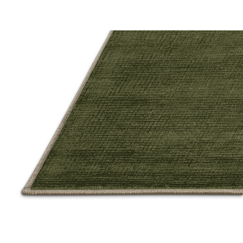 Machine Washable Solid Brown Area Rug, Rectangle 2' x 3'