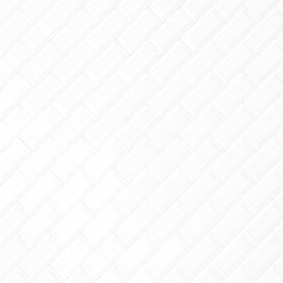 Silica White Subway 12 in. x 12 in. Glossy Porcelain Mosaic Wall Tile