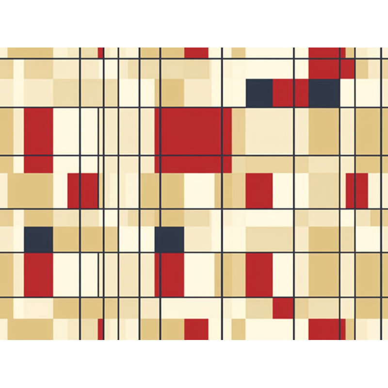 Sixten Mondrian Geometric Machine Printed Duvet Cover, King Duvet Cover