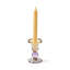 Violet Check Large Glass Candlestick-2051262941