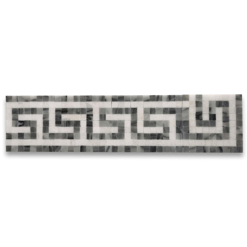 3.5 in. x 11 in. Marble Tile, Gray/Brown