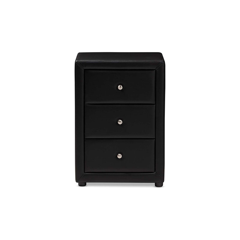 Table de chevet 3 tiroirs Caden Jonesy, Noir