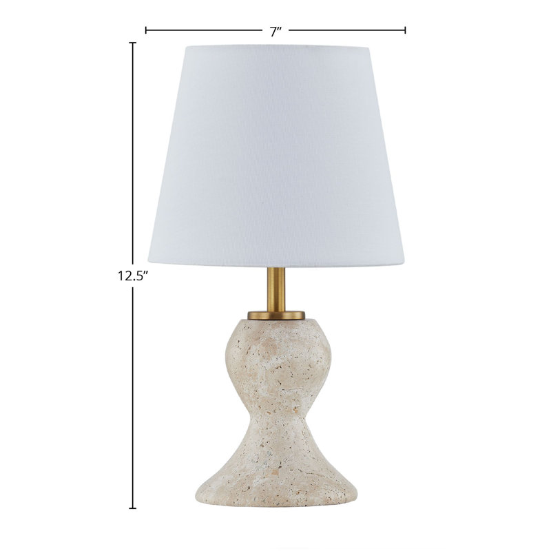 Mini lampe Hansel 12,5 "avec abat-jour en lin, beige