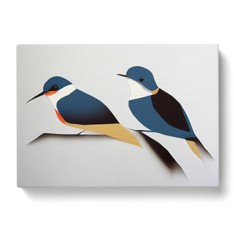 Swallow Bird Minimalist - Wrapped Canvas Print, 35cm H x 50cm W x 3cm D