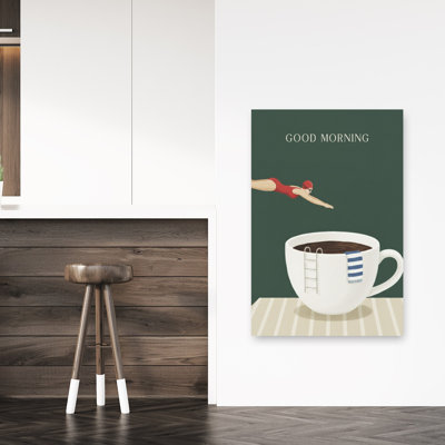 Morning Coffee Dive Minimalist Modern Peaceful Wall Art Print