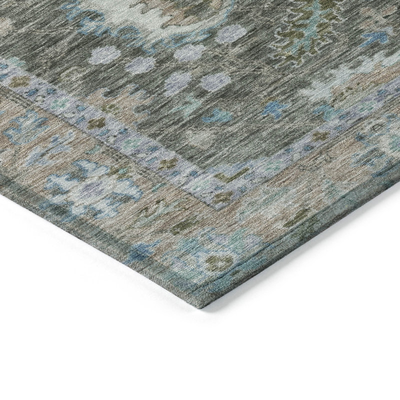 Tapis intérieur / extérieur lavable à la machine Xhevrie, Rond 8 pi