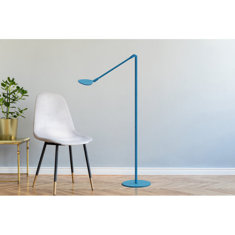 Splitty LED Swing Arm Floor Lamp, Matte White