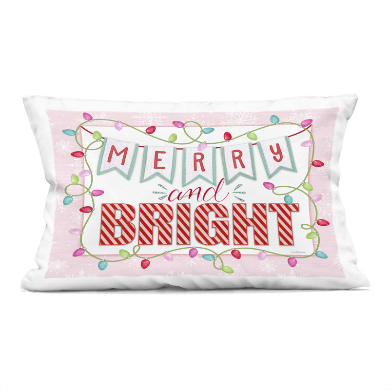 Coussin décoratif pastel rose Merry & Bright