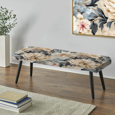 Banc rembourré floral noir Truong