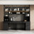 90.6" Large Dining Cabinet with LED Lights