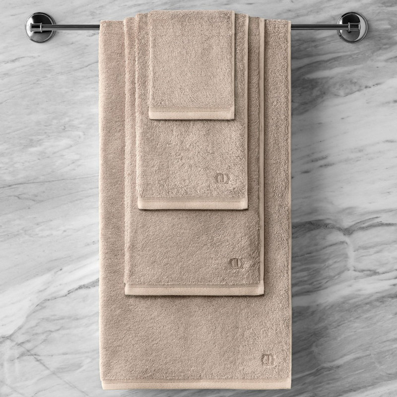 Serviette de bain en mélange de coton Poitiers, Brun