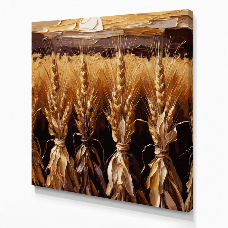 Art mural sur toile brun, "Thanksgiving Harvest", H 12 po x l 12 po