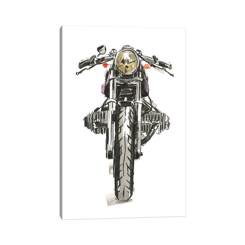 Motorcycles In Ink II by Annie Warren - Wrapped Canvas Print, 101.6 cm H x 66.04 cm W x 3.175 cm D