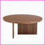 Table basse ronde en bois aggloméré au fini noyer pour le salon, facile à nettoyer et amp; Assemblage rapide