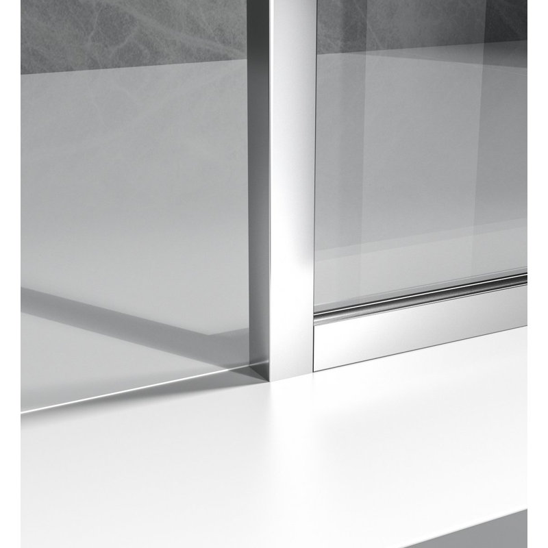 35'' - W x 76'' H Door Framed Fixed Glass Panel with, Chrome