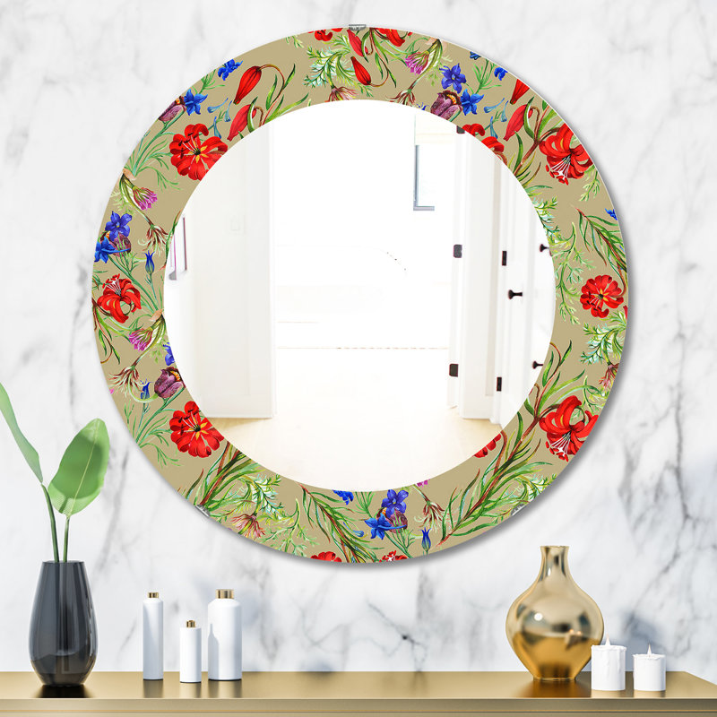 Miroir décoratif Blossoming Flowers, H 31,5 po x l po