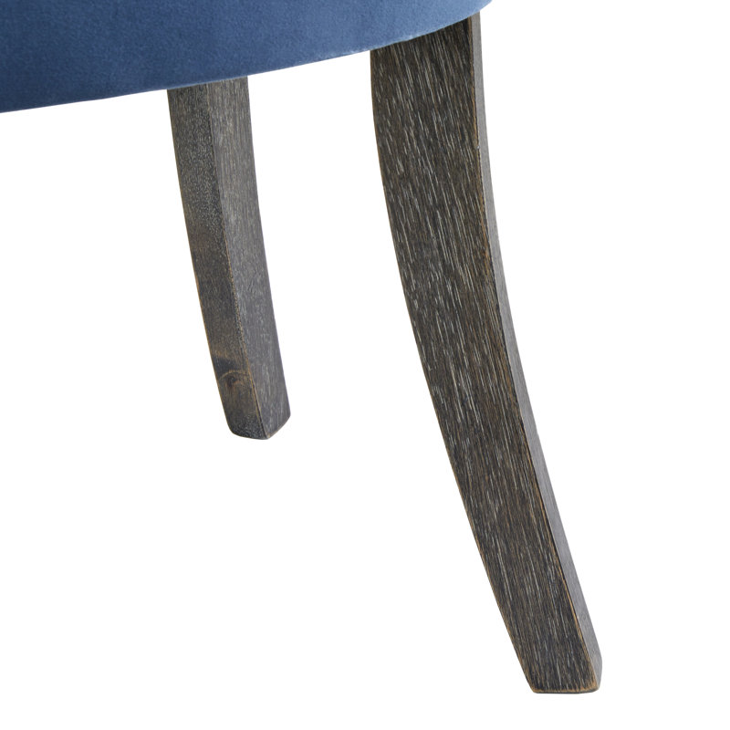 Chaise Parsons rembourrée et capitonnée Beti, Bleu