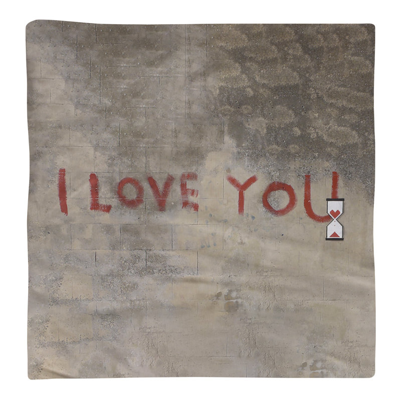 Banksy Graffiti No Pattern Square Napkin, 22" x 22", Cotton Twill