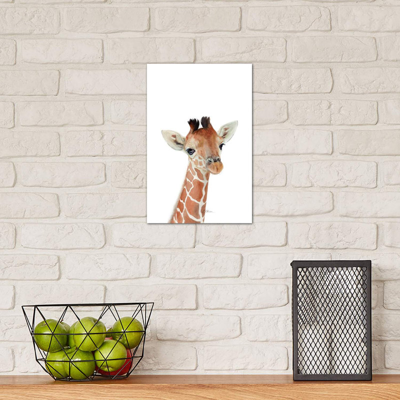 Baby Giraffe - Wrapped Canvas Painting, 30.48cm H x 20.32cm W x 1.91cm D