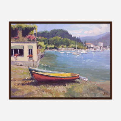 Greek Harbor By John Beard - Gallery Wrapped Canvas Print Print by John Beard