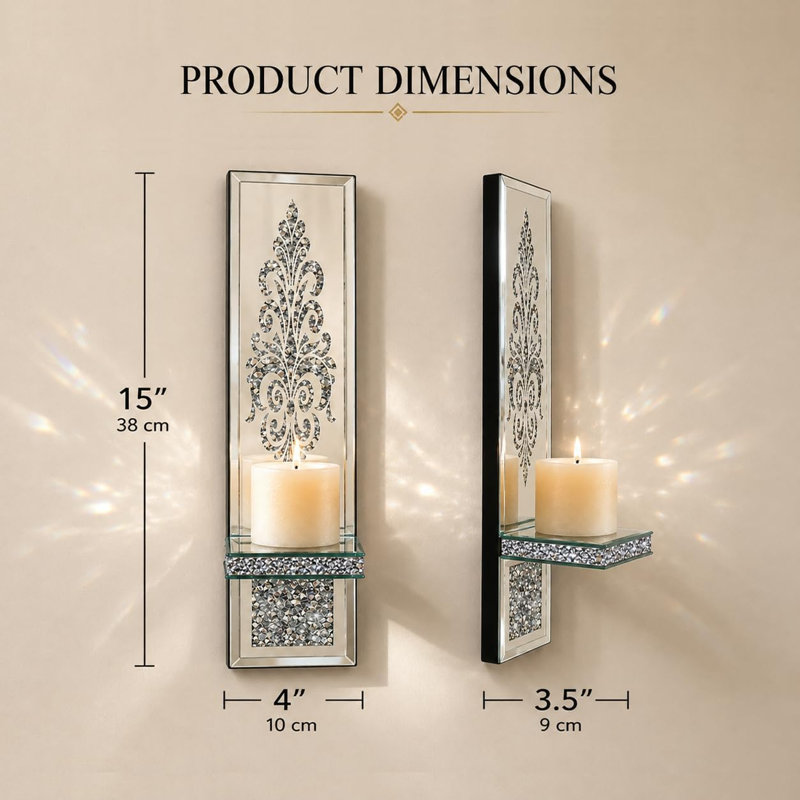15 x 4 Inch  Bling Wall Sconces