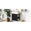 Meuble-lavabo moderne avec lavabo en céramique et porte à motif de vagues-299593350