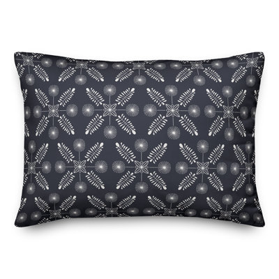 Meadow Leaves Maroon Outdoor Throw Pillow